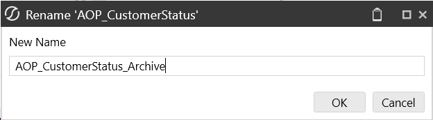 Rename pop-up window with a New Name field